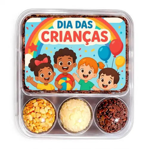 Embalagem Bolo Docinhos Personalizada Dia das Crianças