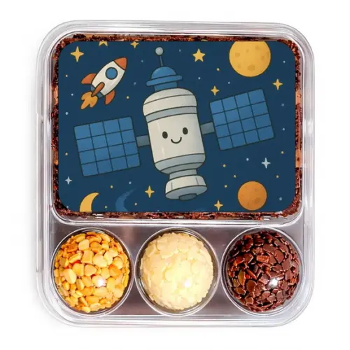 Embalagem Bolo Docinhos Personalizada Estação Espacial