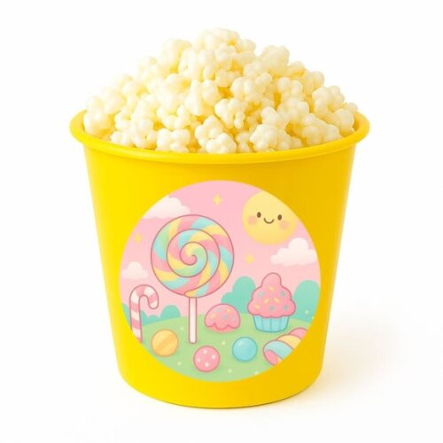 Balde de Pipoca Personalizado Infantil Candy Color
