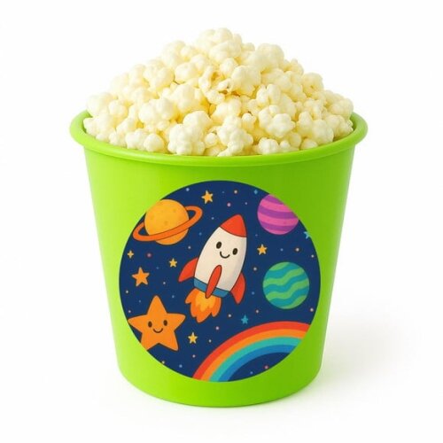 Balde de Pipoca Personalizado Infantil Espaço Colorido