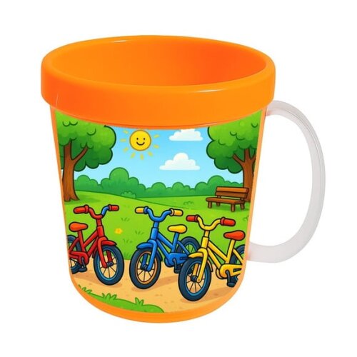 Caneca Acrílica Infantil Personalizada Bicicletas Coloridas