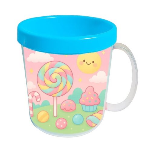 Caneca Acrílica Infantil Personalizada Candy Color
