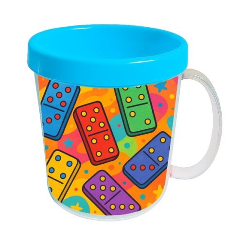 Caneca Acrílica Infantil Personalizada Dominós Coloridos