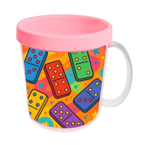 Caneca Acrílica Infantil Personalizada Dominós Coloridos