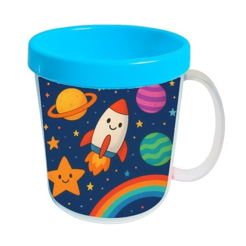 Caneca Acrílica Infantil Personalizada Espaço Colorido