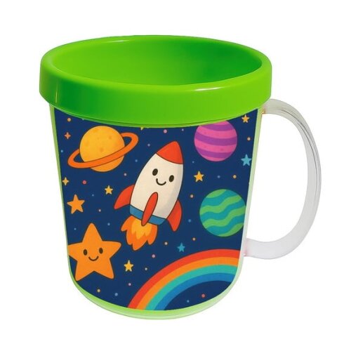 Caneca Acrílica Infantil Personalizada Espaço Colorido