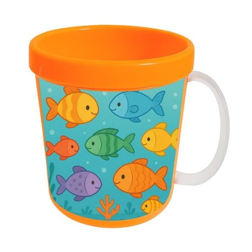 Caneca Acrílica Infantil Personalizada Peixinhos Coloridos