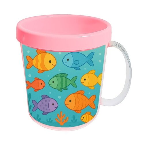 Caneca Acrílica Infantil Personalizada Peixinhos Coloridos