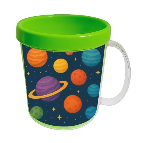 Caneca Acrílica Infantil Personalizada Planetas Coloridos