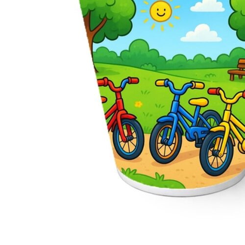 Copo de Papel Aniversário Festa Bicicletas Coloridas