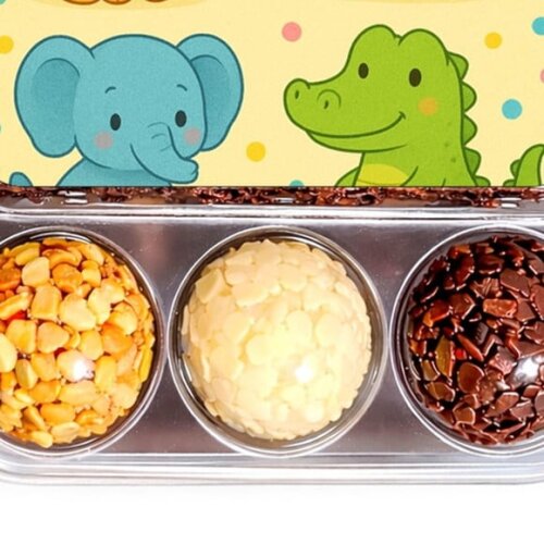 Embalagem Bolo Docinhos Personalizada Animais Coloridos