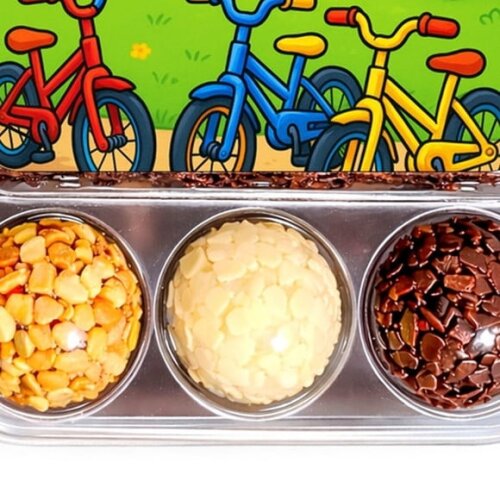 Embalagem Bolo Docinhos Personalizada Bicicletas Coloridas