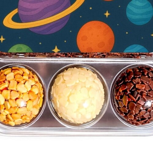 Embalagem Bolo Docinhos Personalizada Planetas Coloridos