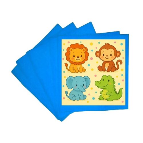 Guardanapo de Papel Personalizado Animais Coloridos
