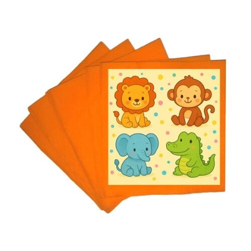 Guardanapo de Papel Personalizado Animais Coloridos