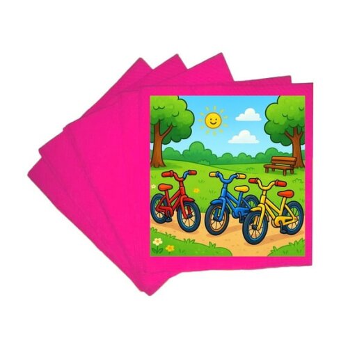Guardanapo de Papel Personalizado Bicicletas Coloridas