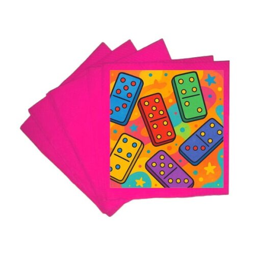 Guardanapo de Papel Personalizado Dominós Coloridos