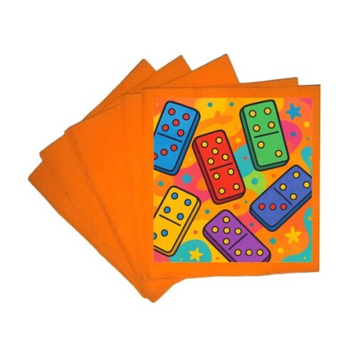 Guardanapo de Papel Personalizado Dominós Coloridos