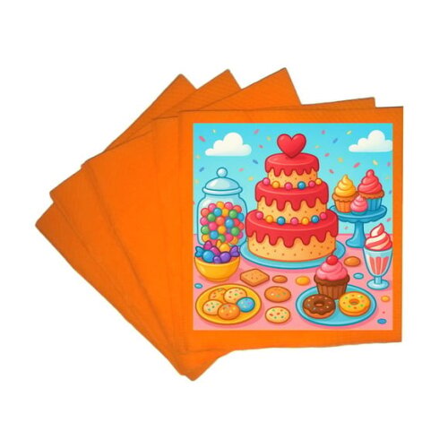 Guardanapo de Papel Personalizado Mesa Doces Coloridos