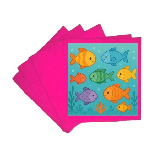 Guardanapo de Papel Personalizado Peixinhos Coloridos