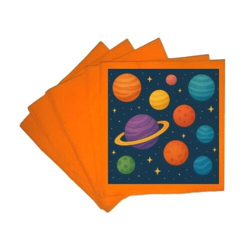 Guardanapo de Papel Personalizado Planetas Coloridos