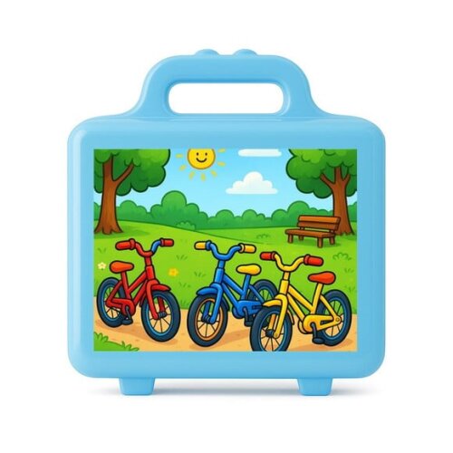 Maleta Plástica Personalizada 12x10cm Bicicletas Coloridas
