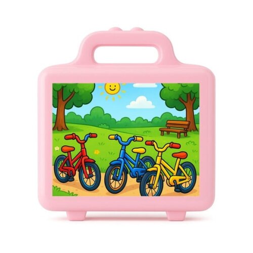 Maleta Plástica Personalizada 12x10cm Bicicletas Coloridas