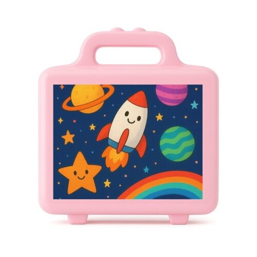 Maleta Plástica Personalizada 12x10cm Espaço Colorido