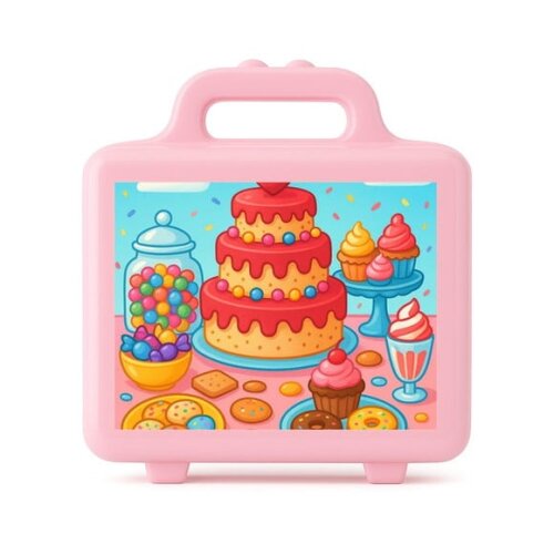 Maleta Plástica Personalizada 12x10cm Mesa Doces Coloridos