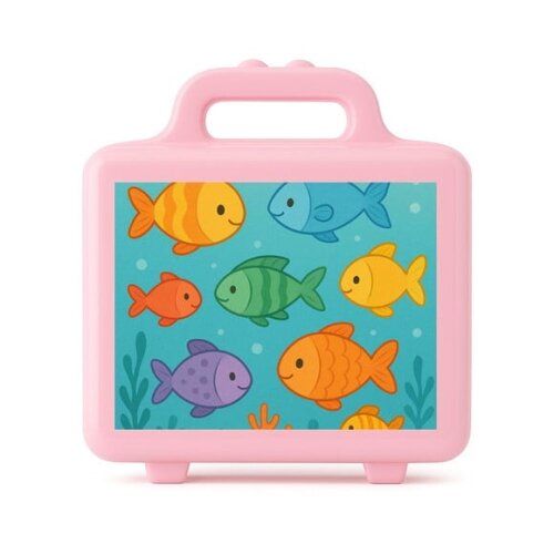 Maleta Plástica Personalizada 12x10cm Peixinhos Coloridos