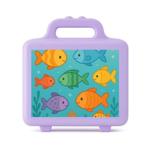 Maleta Plástica Personalizada 12x10cm Peixinhos Coloridos