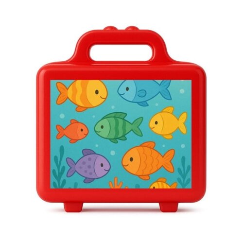 Maleta Plástica Personalizada 12x10cm Peixinhos Coloridos