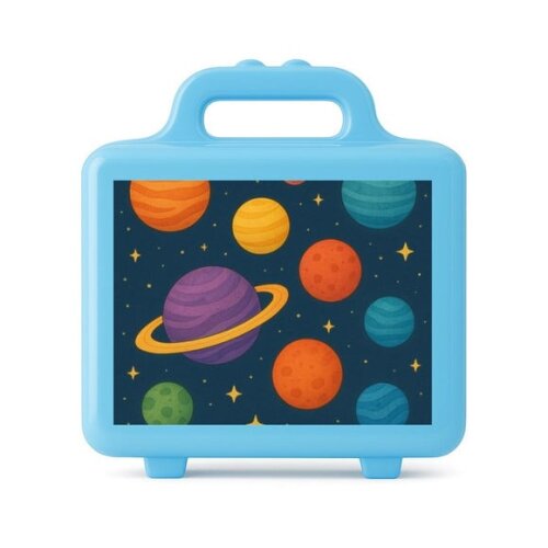 Maleta Plástica Personalizada 12x10cm Planetas Coloridos
