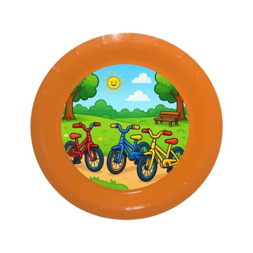 Prato de Papel Personalizado Bicicletas Coloridas