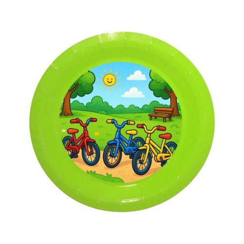 Prato de Papel Personalizado Bicicletas Coloridas