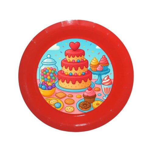 Prato de Papel Personalizado Mesa Doces Coloridos