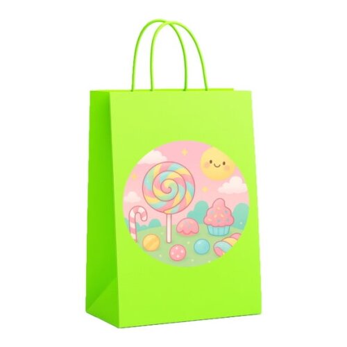 Sacola de Papel Personalizada Infantil Candy Color