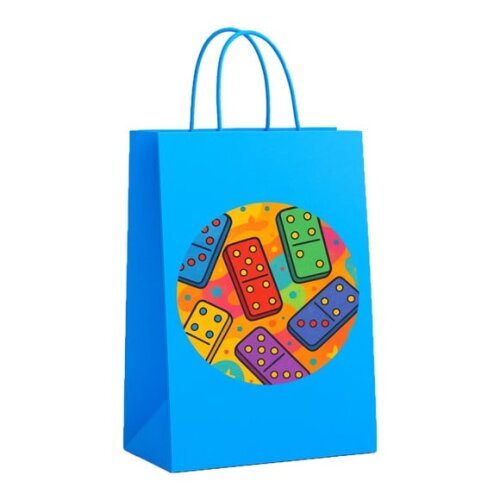 Sacola de Papel Personalizada Infantil Dominós Coloridos