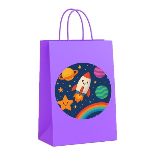 Sacola de Papel Personalizada Infantil Espaço Colorido