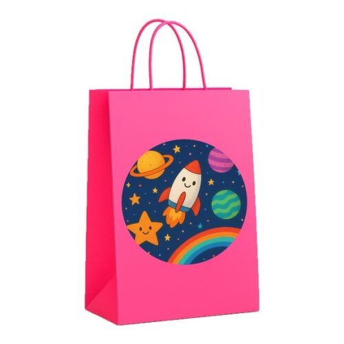 Sacola de Papel Personalizada Infantil Espaço Colorido