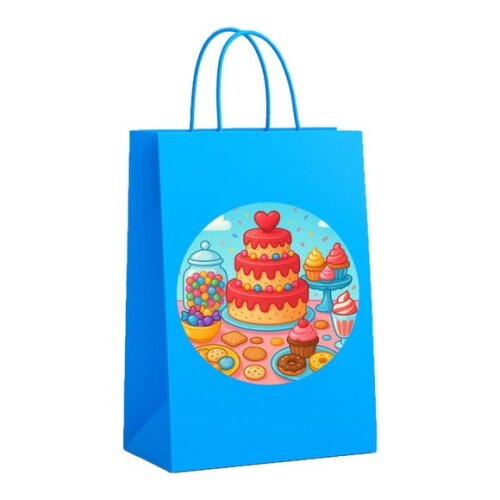 Sacola de Papel Personalizada Infantil Mesa Doces Coloridos