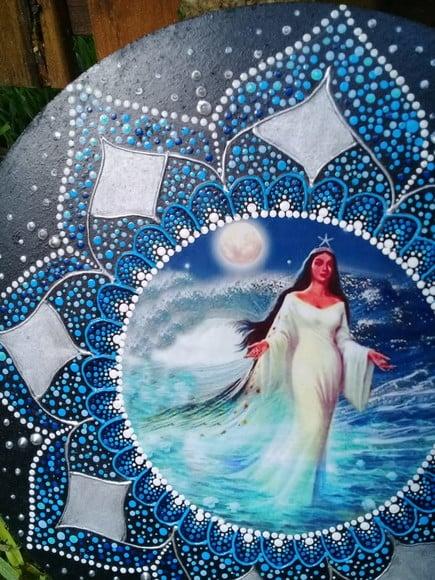 Conjunto 2 Mandalas Orixás Iemanjá - Ogum 30cm