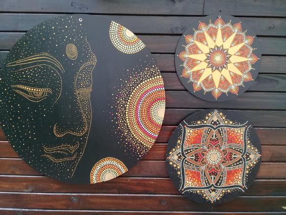 Conjunto 3 Mandalas 60cm, 40cm, 35cm
