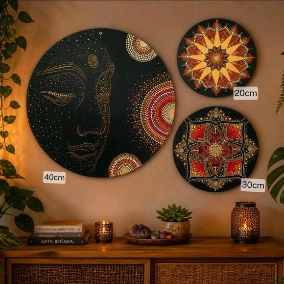 Conjunto 3 Mandalas 60cm, 40cm, 35cm