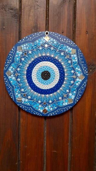 Dupla De Mandalas 20cm Energia Espiritual + Olho Grego