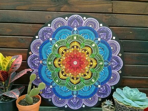 Dupla de Mandalas da Saúde e Renovação e Chakras 60cm