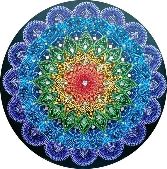 Dupla de Mandalas dos Chakras e Abundância Financeira 60cm