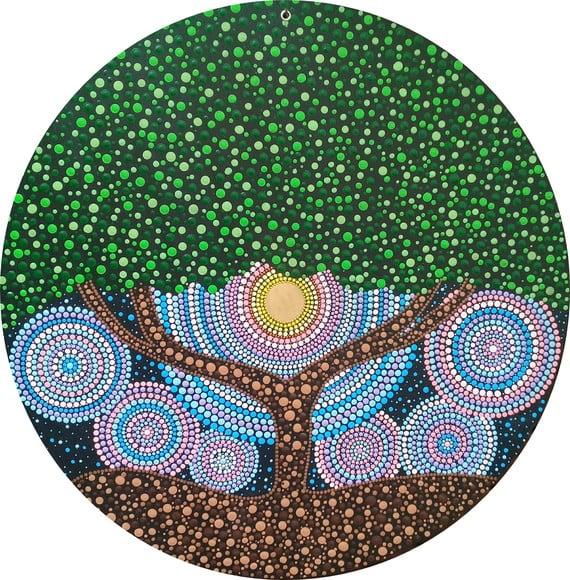 Mandala Arvore da Vida 60 cm Pintada a Mão