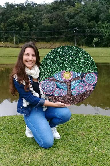 Mandala Arvore da Vida 60 cm Pintada a Mão