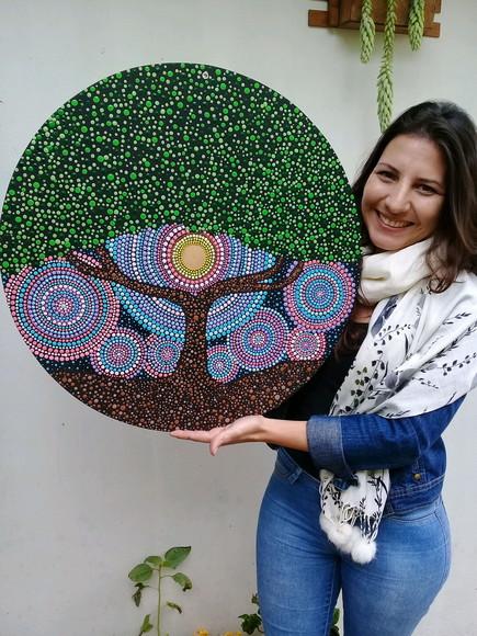 Mandala Arvore da Vida 60 cm Pintada a Mão